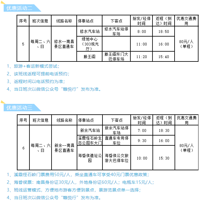 都市城際公交景區(qū)直通車暑期班次時(shí)刻表